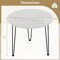 Round Coffee Table with Thickened Tabletop and Metal Tripod Legs